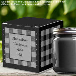 Caixinha De Lembrancinhas Xadrez de Búfalo - Cinza e Preto - Clássico<br><div class="desc">Caixa de favores xadrez de búfalo cinza e preto clássico. O texto em ambos os lados da caixa é personalizável. Se você usar o botão/ferramenta 'editar design', também poderá adicionar suas próprias imagens/fotos. Outras opções de cores disponíveis. Veja a Coleção de todos os tamanhos de caixas e cores xadrez de...</div>