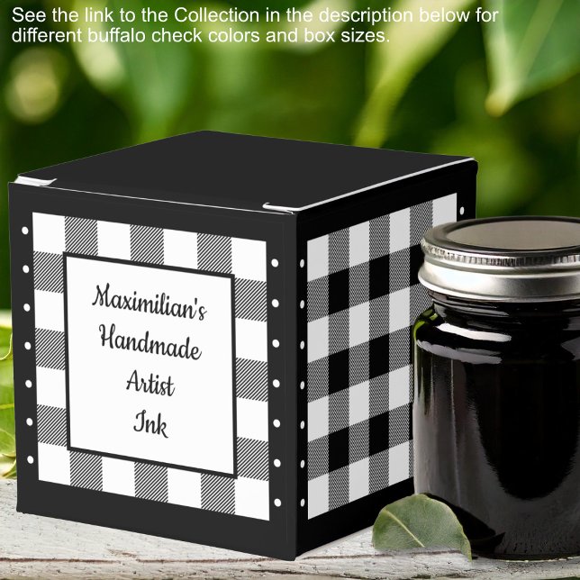 Caixinha De Lembrancinhas Xadrez de Búfalo - Clássico Preto e Branco (Buffalo Check - Black and White Classic Favor Boxes by Leapfroglisics Shop)