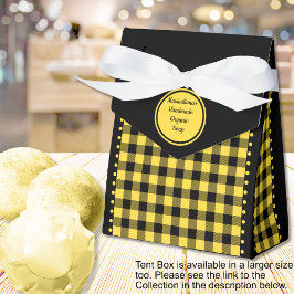 Caixinha De Lembrancinhas Xadrez de Búfalo - Preto e Amarelo - Tenda 3x1.5x3