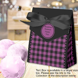 Caixinha De Lembrancinhas Xadrez de Búfalo - Preto e Roxo - Tenda 3x1,5x3,25