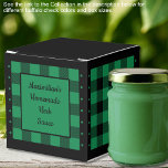 Caixinha De Lembrancinhas Xadrez de Búfalo - Verde e Preto - Clássico<br><div class="desc">Caixa de favores clássica xadrez de búfalo verde e preta. O texto em ambos os lados da caixa é personalizável. Se você usar o botão/ferramenta 'editar design', também pode adicionar suas próprias imagens/fotos. Outras opções de cores disponíveis. Veja a Coleção de todos os tamanhos de caixas e cores xadrez de...</div>