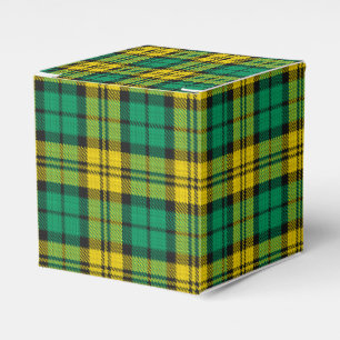 Caixinha De Lembrancinhas Xadrez de Campbell Tartan verde-amarela