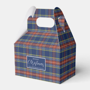Caixinha De Lembrancinhas Xadrez de Tartan Laranja Clássico Queimado