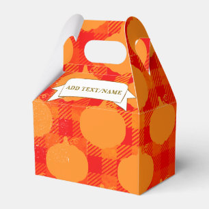 Caixinha De Lembrancinhas Xadrez de Texto Personalizado Desenho Pumpkin da E