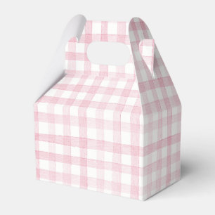 Caixinha De Lembrancinhas Xadrez de verificação do pastel Light Baby Pink Gi