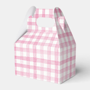 Caixinha De Lembrancinhas Xadrez de verificação do Pastel Pink Gingham