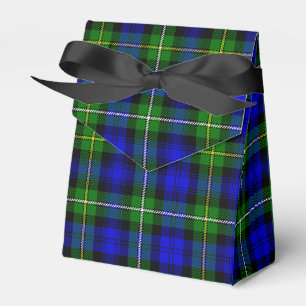 Caixinha De Lembrancinhas Xadrez verde azul Campbell tartan