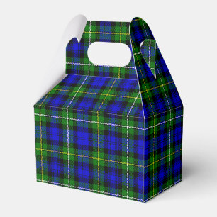 Caixinha De Lembrancinhas Xadrez verde azul Campbell tartan