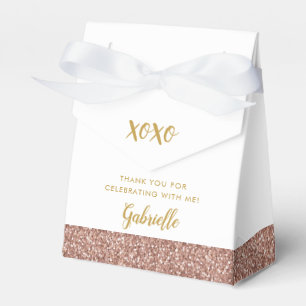 Caixinha De Lembrancinhas XOXO, rosa Dourado, cor-de-rosa, Aniversário Mitz