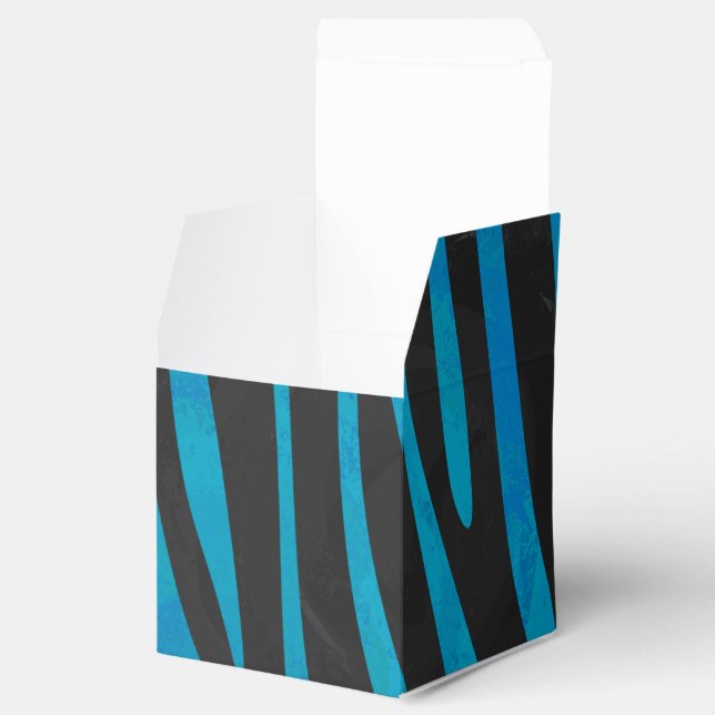 Caixinha De Lembrancinhas Zebra Black e Blue Impressão (Aberto)