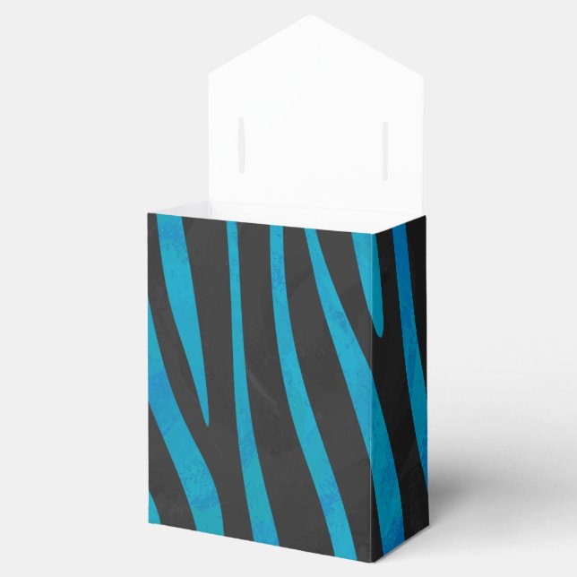 Caixinha De Lembrancinhas Zebra Black e Blue Impressão (Aberto)