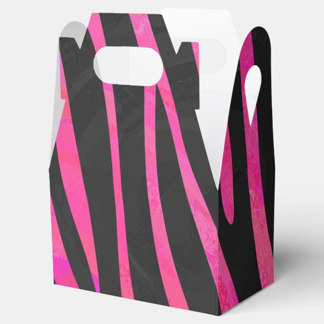 Caixinha De Lembrancinhas Zebra Black e Hot Pink Impressão (Aberto)