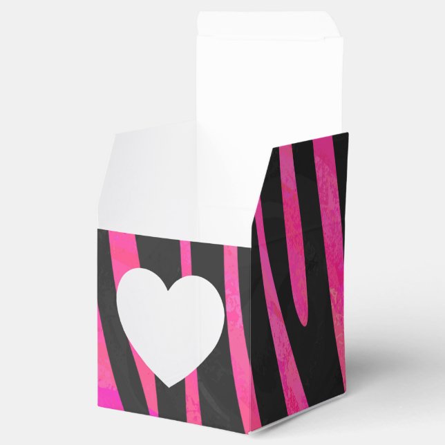 Caixinha De Lembrancinhas Zebra Black e Hot Pink Impressão (Aberto)