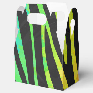 Caixinha De Lembrancinhas Zebra Black e Rainbow Impressão