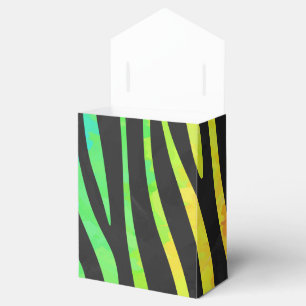 Caixinha De Lembrancinhas Zebra Black e Rainbow Impressão