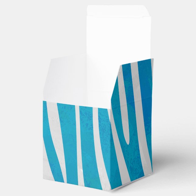 Caixinha De Lembrancinhas Zebra Blue e White Impressão (Aberto)