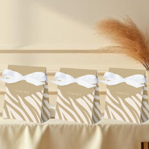 Caixinha De Lembrancinhas Zebra Pattern-Beige-