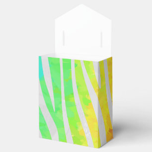 Caixinha De Lembrancinhas Zebra Rainbow e White Impressão