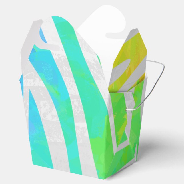 Caixinha De Lembrancinhas Zebra Rainbow e White Impressão (Aberto)