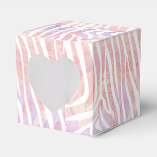 Caixinha De Lembrancinhas Zebra rosa e Impressão branca