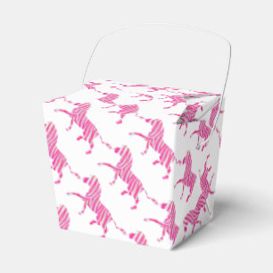 Caixinha De Lembrancinhas Zebra, rosa-quente e branco, silhueta