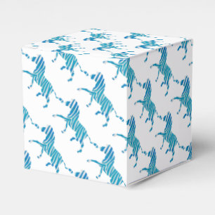 Caixinha De Lembrancinhas Zebra Silhouette Azul e Branco