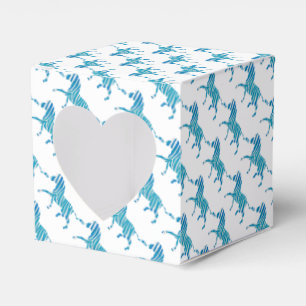 Caixinha De Lembrancinhas Zebra Silhouette Azul e Branco