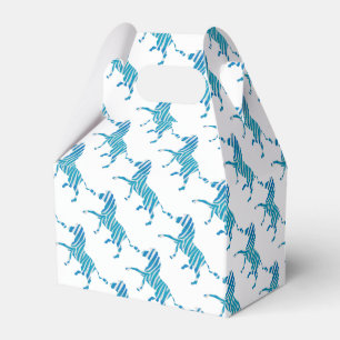 Caixinha De Lembrancinhas Zebra Silhouette Azul e Branco