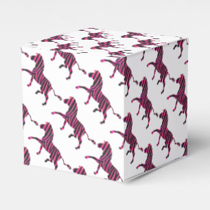 Caixinha De Lembrancinhas Zebra Silhouette Impressão preto e rosa quente