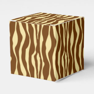 Caixinha De Lembrancinhas Zebra stripes - Castanho-Chocolate e Tan-Camel