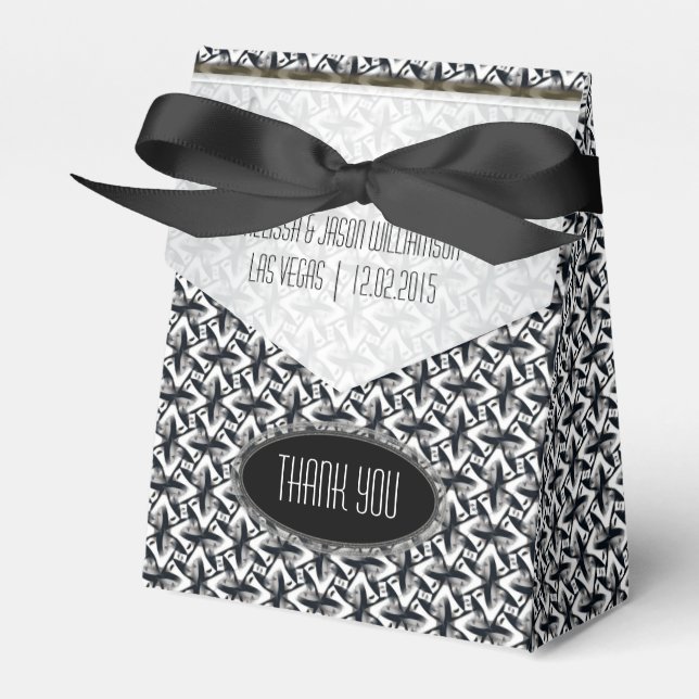Caixinha De Lembrancinhas Zigzagy Black White Batik Party Boxes (Frente)