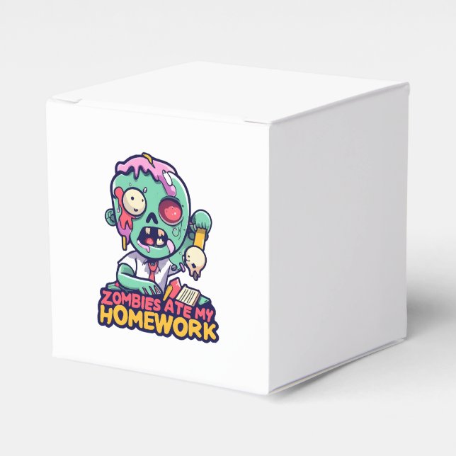 Caixinha De Lembrancinhas Zombies Comeram Minha Lição de Casa (Frente)