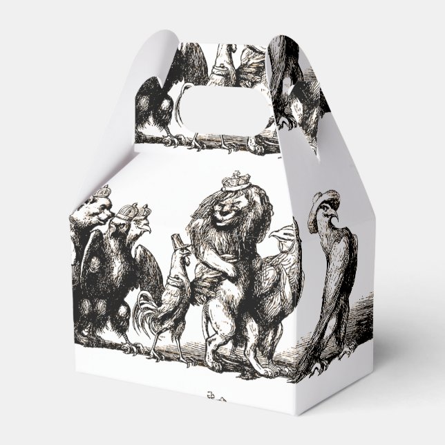 Caixinha De Lembrancinhas Zoo do Leão de Elefante de Corte Animal (Frente)