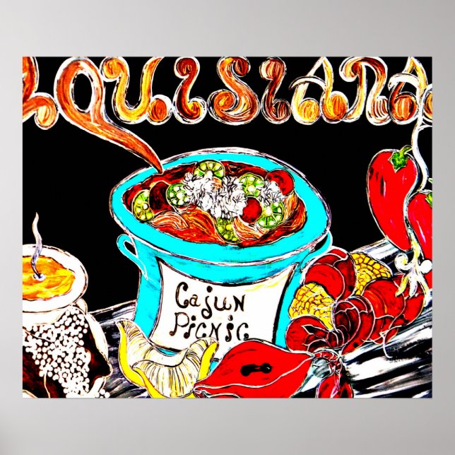 CAJUN PICNIC ART POSTER (Frente)