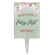 Primeiro Aniversário de Fada Floresta Aquarela Cog
