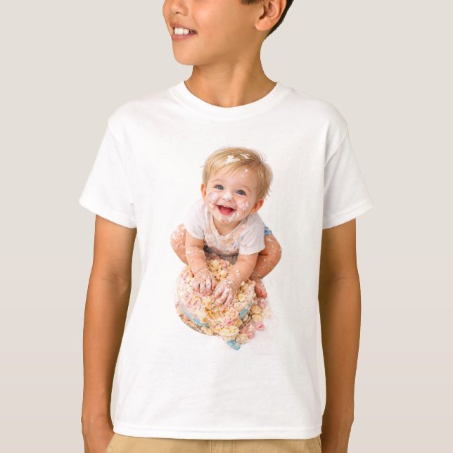 Cake Smash Baby First Birthday T-Shirt (Frente)