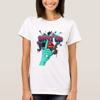 Cala a boca, design de camiseta