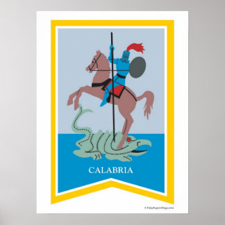 Calábria Itália Região de Art Poster