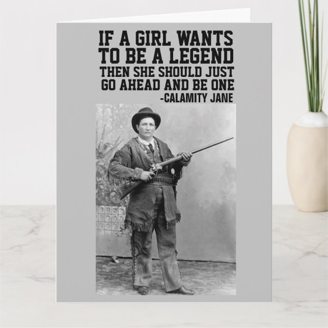 CALAMITY JANE COWGIRL BIRTHDAY GREETING CARTÕES (Frente)