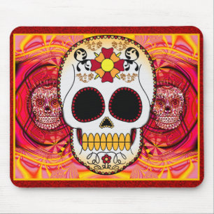 Calaveras vermelho Mousepad