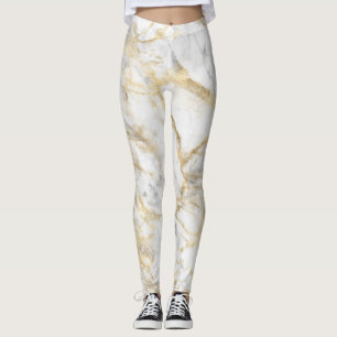 Calça Legging Feminina de Ioga com Padrão de Mármo