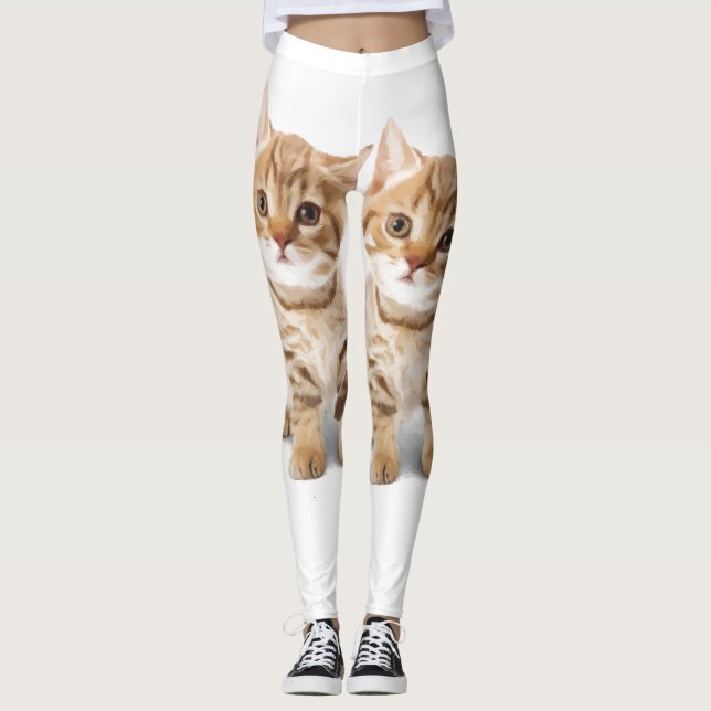 CALÇA LEGGING GATO LARANJA BEBE (Frente)