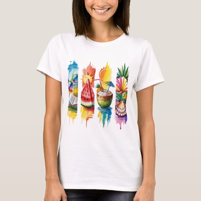 Calçado e salgado - Camisa estética de praia (Frente)