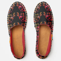 Calçados de Canvas de cera vermelha e laranja