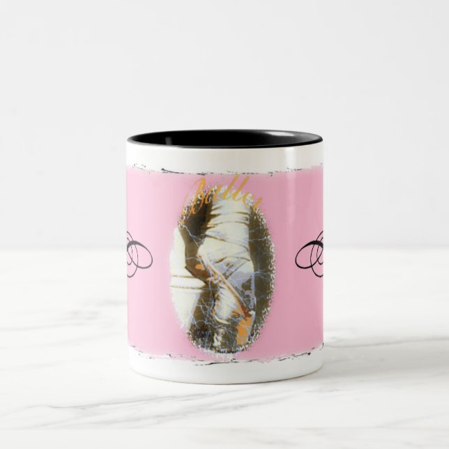Calçados de Pointe do balé com caneca cor-de-rosa (Centro)