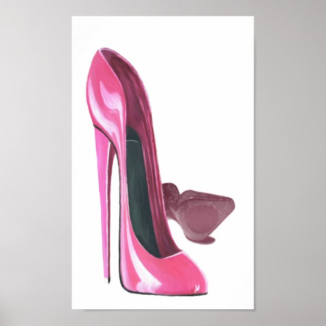 Calçados de Stiletto Rosa Poster (Frente)