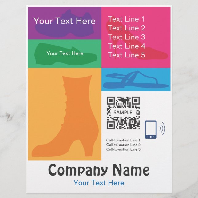 Calçados de varejo com Modelo de folheto (Frente)