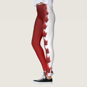 Calças Canadá Leggings Personalizadas Folha de Bor