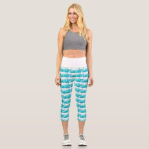 Calças de Ioga Turquesa Leggings