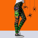 Calças de professores de leggings no Halloween<br><div class="desc">Monstros felizes do Halloween,  leggings</div>